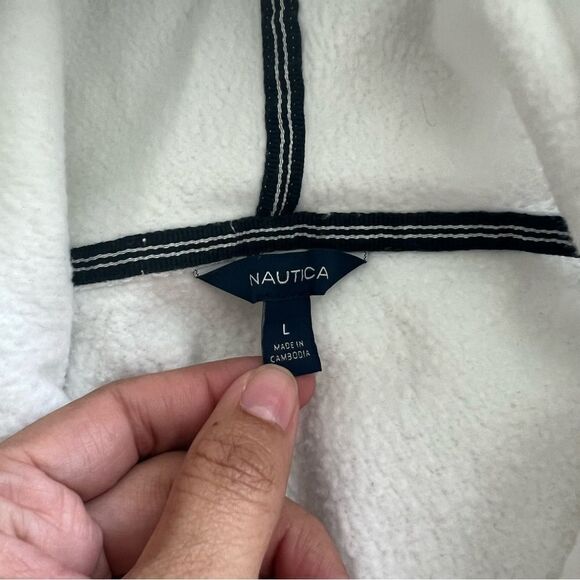 Náutica Hoodie with blue sleeve stripes L - Picture 4 of 4